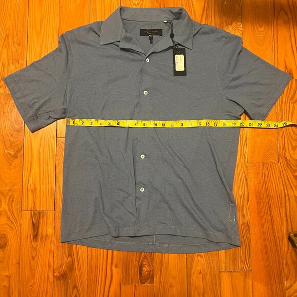 Men's Rag and Bone Knit Avery Shirt in Blue (Size Small) $195 MSRP - Picture 1 of 3